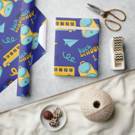 紙飛行機、バッグ、バス：シームレスラッピング紙 ラッピングペーパー