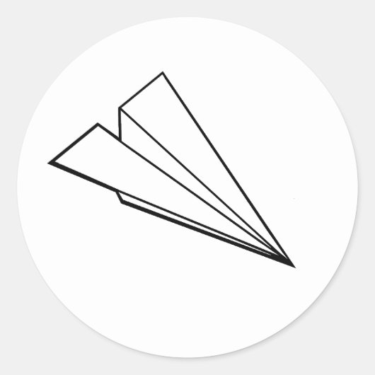 紙飛行機 ラウンドシール (正面)