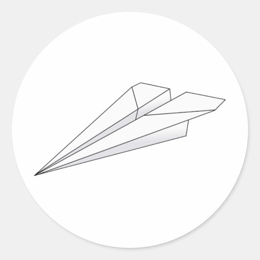 紙飛行機 ラウンドシール (正面)