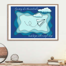 紙飛行機 |旅はステップで始ま独身のる ポスター