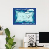 紙飛行機 |旅はステップで始ま独身のる ポスター (ホームオフィス)