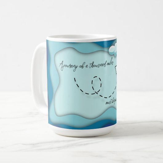 紙飛行機 |旅は次で始まる独身の。 コーヒーマグカップ (正面左)