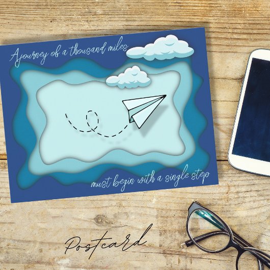 紙飛行機 |旅は次で始まる独身の。 ポストカード