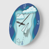 紙飛行機 |旅は次で始まる独身の。 ラージ壁時計 (傾斜)