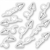 紙飛行機 旅行 リマインダー 装飾 プランナー シール (正面)