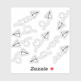 紙飛行機 旅行 リマインダー 装飾 プランナー シール