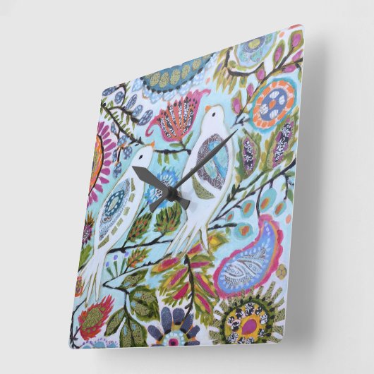 紙鳥I スクエア壁時計 (傾斜)