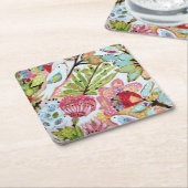 紙鳥II スクエアペーパーコースター (アングル)