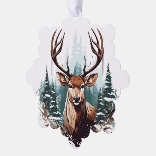紙鹿の追加または単語の編集オーナメントカード オーナメントカード (左)