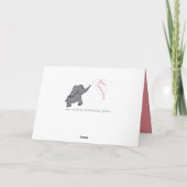 紙1結婚周年のかわいい象のカード カード (裏面)