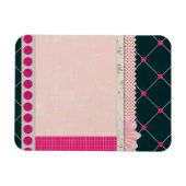 紙10ガーリースクラップブック作りブラックピンクホワイトパテ マグネット (横)