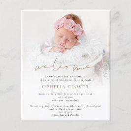 紙2写真オーバーレイ金ゴールドようこそ誕生 チラシ