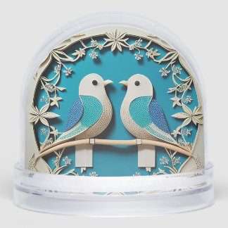 紙2羽の鳥のフローラモチーフ