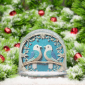 紙2羽の鳥のフローラモチーフ (クリスマス)