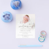 紙2 Photos Overlay Black Script Welcome誕生 チラシ (シングル)