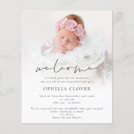 紙2 Photos Overlay Black Script Welcome誕生 チラシ