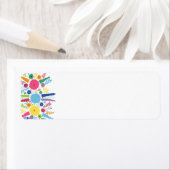 紙558明るいカラフル幸せ花漫画MEX ラベル (インサイチュ)