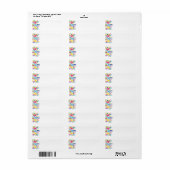 紙558明るいカラフル幸せ花漫画MEX ラベル (フルシート)