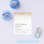 紙｜ゴールドグリッター クリスマスパーティー招待状 チラシ (シングル)