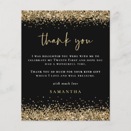 紙｜ゴールドグリッター フォト 21歳 ブラック サンクス チラシ