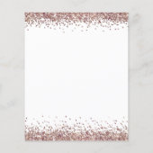 紙｜ローズゴールド グリッター ホワイト 21歳のパーティー招待状 チラシ (裏面)