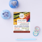 紙、文房具、事務用品、文房具店 チラシ (シングル)