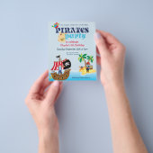 紙｜海賊の子供の誕生日パーティー招待状 チラシ (手)