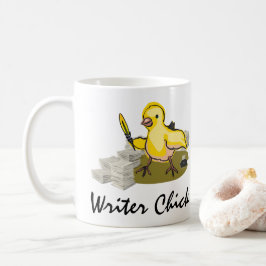 紙、羽のクイルとインクを持つ作家のシック コーヒーマグカップ