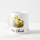 紙、羽のクイルとインクを持つ作家のシック コーヒーマグカップ (正面左)