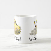 紙、羽のクイルとインクを持つ作家のシック コーヒーマグカップ (中央)