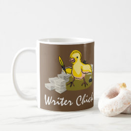 紙、羽のクイルとインクを持つ作家のシック コーヒーマグカップ