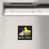 紙、羽のクイルとインクを持つ作家のシック マグネット (インサイチュ (食洗機))