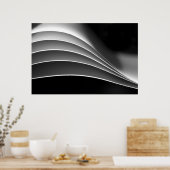 紙、違うビュー – 白黒抽象芸術 ポスター (キッチン)