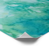 紙(青、緑、黒の絵を描抽象芸術) ポスター (角)