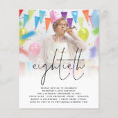 紙| Script Photo 80th Birthday Party Invitation チラシ (正面)