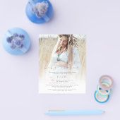 紙Bohoフォトオーバーレイ金ゴールドスクリプトベビーシャワー チラシ (シングル)