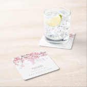 紙COASTER名刺：さくらんぼ花 スクエアペーパーコースター (インサイチュ)