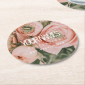 紙COASTER名刺：牡丹 ラウンドペーパーコースター (アングル)