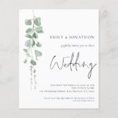 紙QRコードユーカリ結婚式招待状 チラシ (正面)