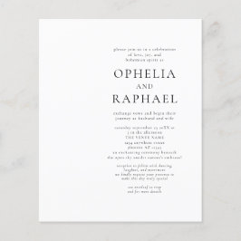 紙QRコード白黒ボヘミアンウェディング招待 チラシ