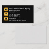 級別保険代理店金ゴールドトーンデザイン 名刺 (正面/裏面)