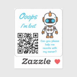 紛失物返却QR ハンディボット青文字 シール