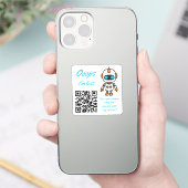 紛失物返却QR ハンディボット青文字 シール (スマートフォン)