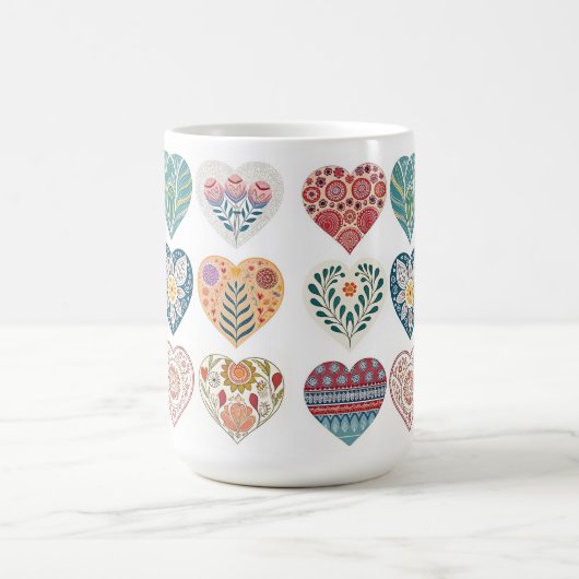 「素敵で居心地の良いハートをテーマにしたコーヒーカップ」 コーヒーマグカップ (中央)
