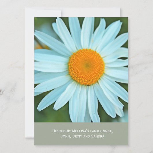 素敵で魅力的な白いデイジーの結婚花の 招待状 (裏面)