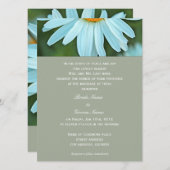 素敵で魅力的な白いデイジーの結婚花の 招待状 (正面/裏面)