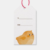 素敵なお祝いのためのオレンジ色のイースターチキン ギフトタグ (正面)