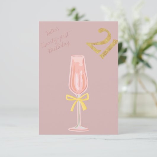 素敵なのに洗練された21歳の誕生日 招待状 (スタンド正面)