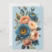 素敵なほこりっぽいブルーフローラ結婚式招待状 招待状 (裏面)