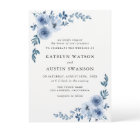 素敵なほこりっぽいブルーフローラ結婚式招待状